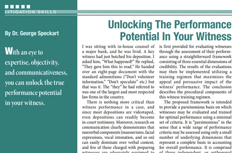 Unlocking The Performance Potential of Your Witness